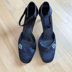 Ann Taylor Loft Black Satin Heels - Size 10